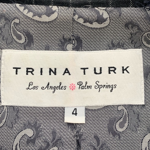 Trina Turk Dark Gray Striped Blazer Size 4 - Picture 2 of 4